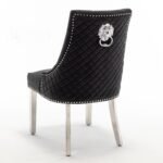 Lot De 2 Chaises Lion Matelassee Chrome Noir