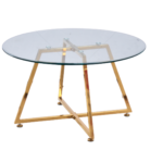Table Basse Heloise Gold Transparent 80x45 Cm