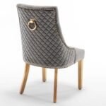 Lot De 2 Chaises Anneau Matelassee Gold Anthracite