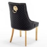 Lot De 2 Chaises Lion Matelassee Gold Noir