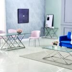 Table Repas Triangle Chrome Transparent 180x90cm