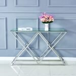 Console Triangle Chrome Transparent 120x40cm