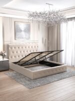 Lit Coffre Corsica en Velours Beige 180x200cm – Image 2