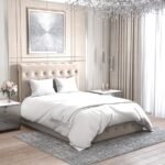 Lit Coffre Corsica en Velours Beige 90x190cm