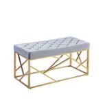 Banquette Geomag Capitonne Gold Velours Gris 97x44x46 Cm