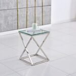 Gueridon Beverly Chrome Transparent 40x40x55 Cm