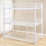 Lit Superposé Trio En Metal Blanc 1 Place 90x190 Cm