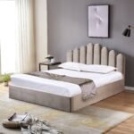 Lit Doha Velours Moka Avec Coffre 160x200 Cm