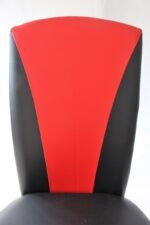 Lot de 6 Chaises Duna En Similicuir Noir Rouge – Image 2