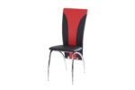 Lot de 6 Chaises Duna En Similicuir Noir Rouge