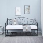 Banquette Lit En Metal Noir 90x190cm