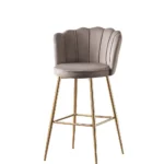 Lot De 2 Tabourets De Bar Nymphea Gold Velours Moka