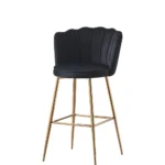 Lot De 2 Tabourets De Bar Nymphea Gold Velours Noir