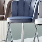 Lot De 2 Tabourets De Bar Nymphea Chrome Velours Silver$