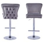 Lot De 2 Tabourets De Bar Gabrielle Chrome Anthracite