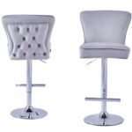 Lot De 2 Tabourets De Bar Gabrielle Chrome Gris