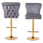 Lot De 2 Tabourets De Bar Gabrielle Gold Anthracite