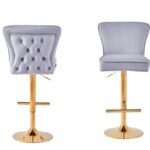 Lot De 2 Tabourets De Bar Gabrielle Gold Gris