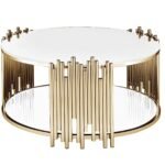 Table Basse Stick Gold Blanc 90x45cm