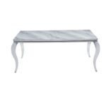 Table Repas Baroque Chrome Marbre Greige 180x90x75 Cm – Image 3
