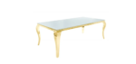 Table Repas Baroque Gold Resine Blanche  180x90x75 Cm – Image 2