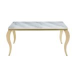Table Repas Baroque Gold Marbre Greige 180x90x75 Cm – Image 3