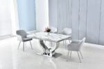 Table Repas Trofy Marbre Blanc 150x90x75 Cm – Image 2