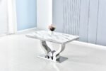 Table Repas Trofy Marbre Blanc 150x90x75 Cm