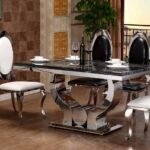 Table Repas Trofy Marbre Noir 150x90x75 Cm SANS CHAISES