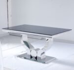 Table Repas Trofy Marbre Noir 150x90x75 Cm SANS CHAISES – Image 2