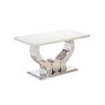 Table Repas Trofy Chrome Ultra Blanc180x90x75 Cm