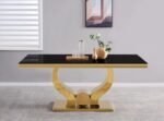 Table Repas Trofy Gold Noir 180x90x75 Cm – Image 2