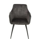 Lot De 2 Chaises Country Velours Anthracite – Image 2