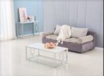 Table Basse Sophie Chrome Marbre Blanc 120x60x45 Cm
