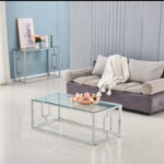 Table Basse Sophie Chrome Transparent 120x60x45 Cm