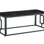 Table Basse Sophie Metal Marbre Noir120x60x45 Cm