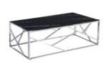 Table Basse Geomag Inox Marbre Noir 120x60x45 Cm – Image 2