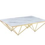 Table Basse Dita Gold Marbre Blanc