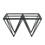 Table Basse Gizeh Metal Noir Transparent 80x80 Cm – Image 2