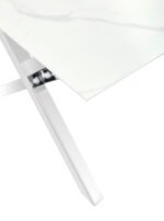 Table Basse IXE Pied Chrome Plateau Marbre Blanc 120x60x45 Cm – Image 3