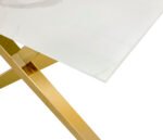 Table Basse IXE Pied Gold Plateau Marbre Blanc 120x60x45 Cm – Image 3