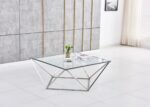 Table Basse Alina Chrome Transparent Alina 80x80x45 Cm