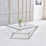 Table Basse Alina Chrome Transparent Alina 80x80x45 Cm