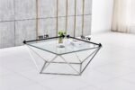 Table Basse Alina Chrome Transparent Alina 80x80x45 Cm – Image 2