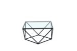 Table Basse Alina Metal Noir Verre Transparent Alina 80x80x45 Cm – Image 3