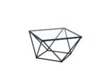 Table Basse Alina Metal Noir Verre Transparent Alina 80x80x45 Cm – Image 4