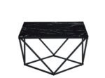 Table Basse Alina Metal Noir Verre Marbre Noir Alina 80x80x45 Cm – Image 5