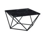 Table Basse Alina Metal Noir Verre Marbre Noir Alina 80x80x45 Cm – Image 3