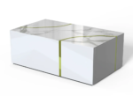 Table Basse Ankara Gold Marbre Blanc 120x70x45 Cm – Image 2