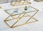 Table Basse Triangle Gold Transparent 120x60 Cm – Image 2